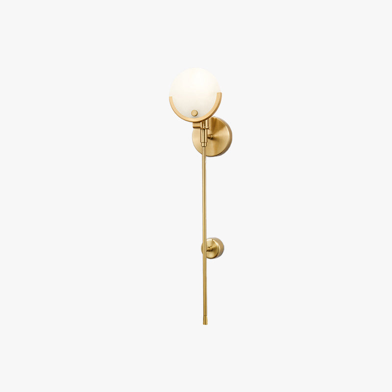 Valentina Modern Ball Metal/Dolomite LED Wall Lamp, Gold