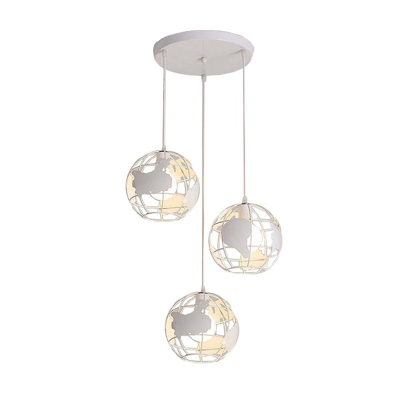 Alessio Cluster Globe Pendant Light, Black & White