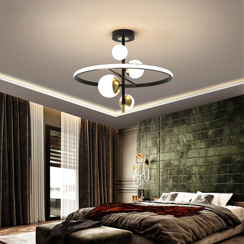 Valentina Semi-Flush Mount Ceiling Light, Gold & Black, 2 Style