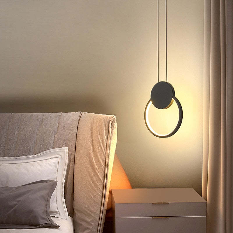 Nyla Modern LED Pendant Light Black/White Metal Living Room