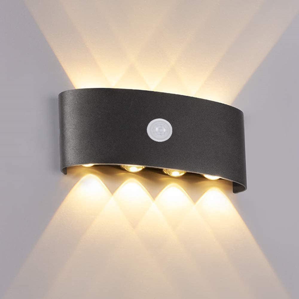 Orr Modern Simple Metal/Acrylic Fixtures Up And Down LED Light Wall Lamp, Black/White