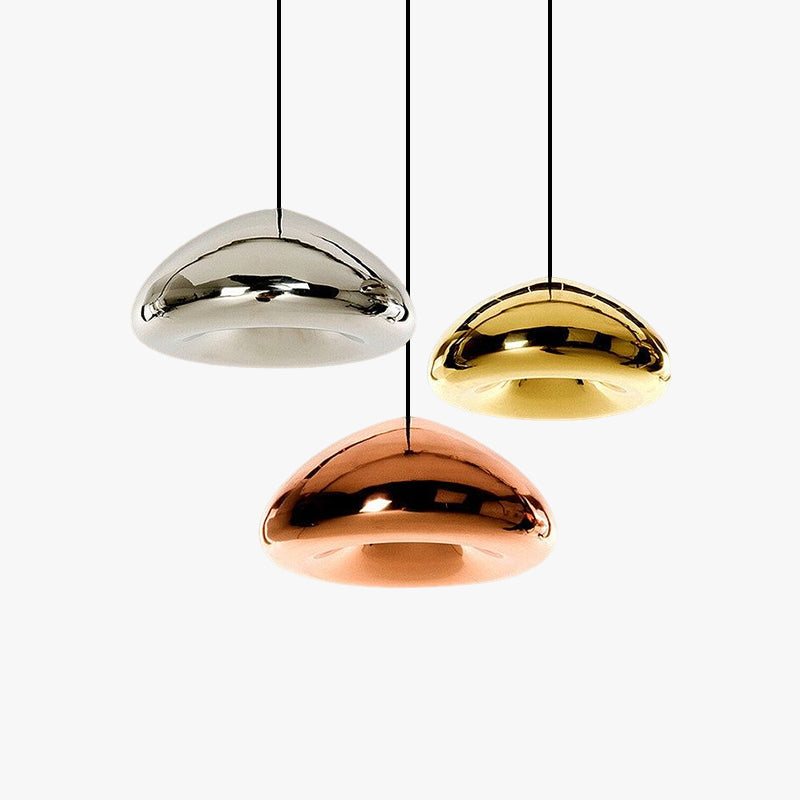 Morandi Modern Bread Shape Glass/Metal Pendant Light, 3 Colors