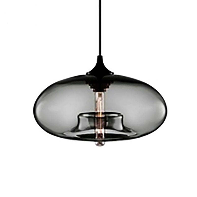 Hailie Modern Bread Shaped Glass Pendant Light, 6 Colour