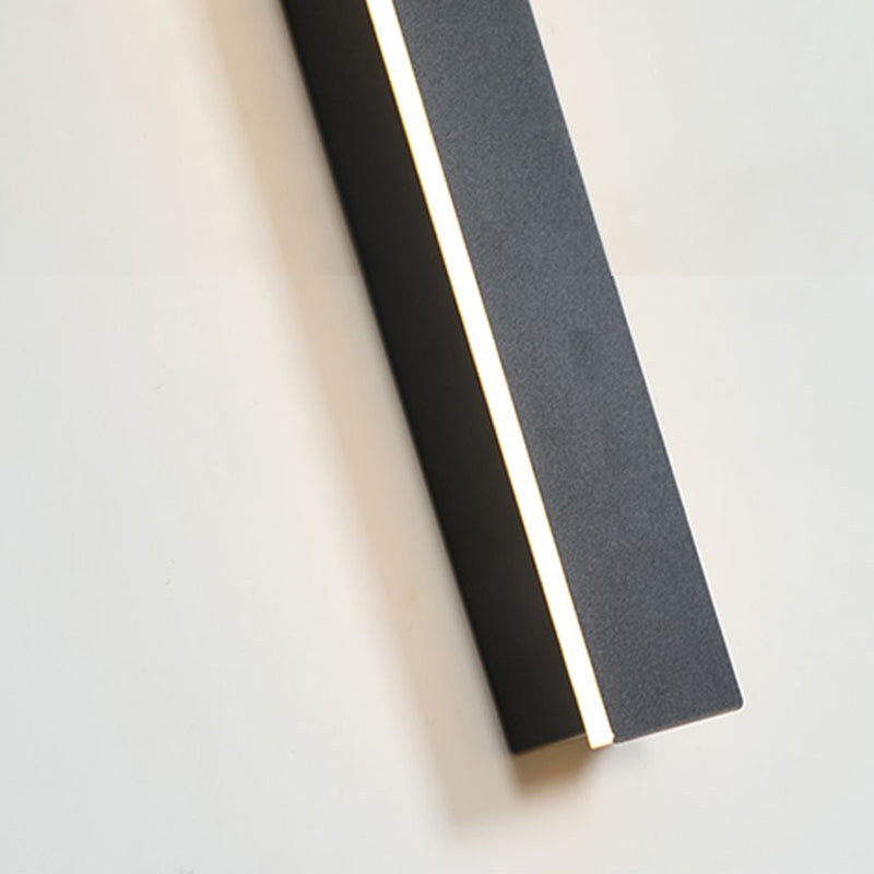 Edge Minimalist Linear Metal Outdoor Wall Lamp, Black, Balcony/Terrace