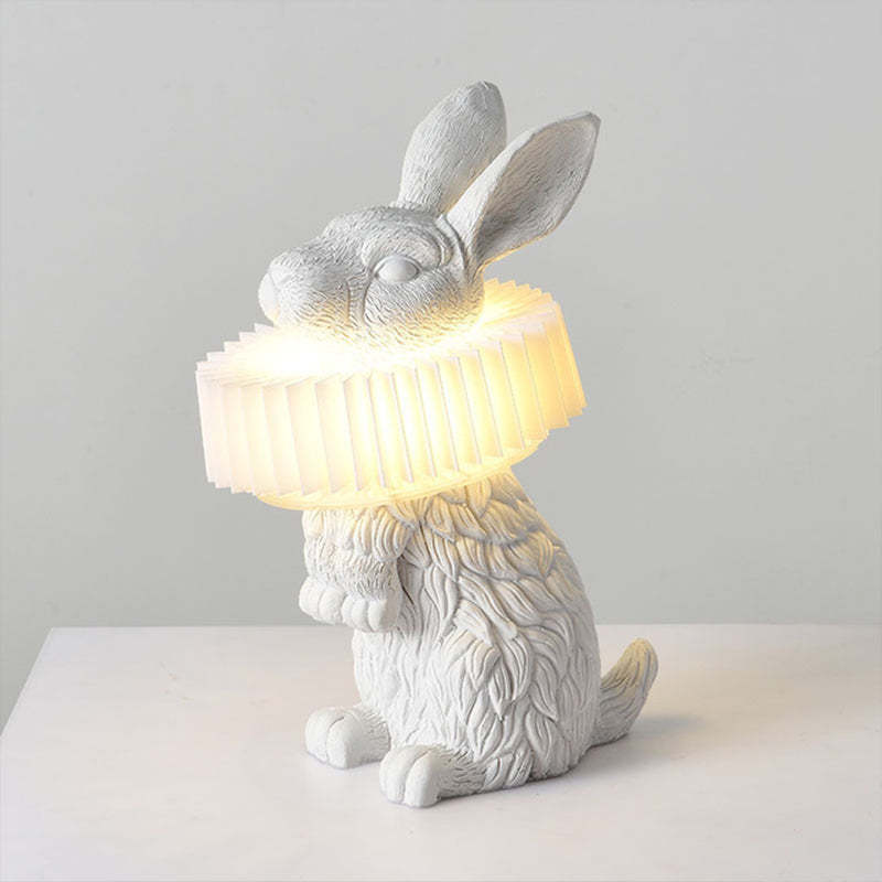 Alice Decorative Modern Rabbit Table Lamp White Resin Bedroom