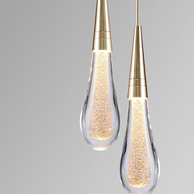 Kristy Pendant Light Crystal & Glass Droplet, Gold