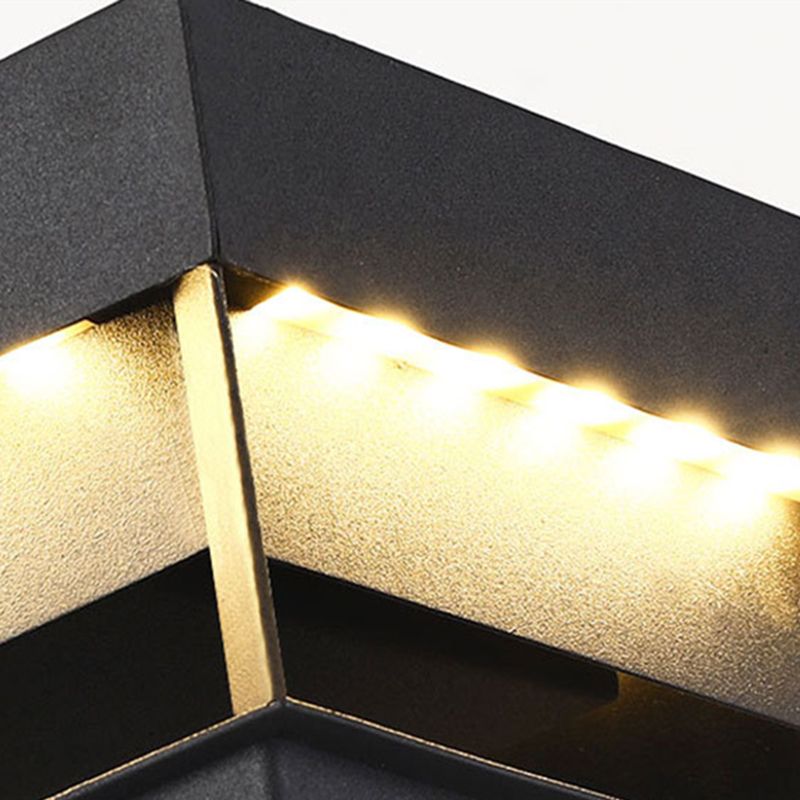 Riley Post Modern Solar Square Metal LED Outdoor Light
