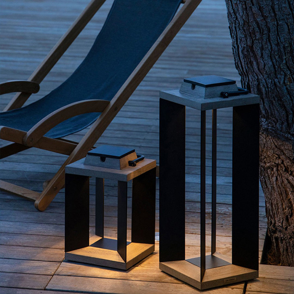 Orr Minimalist Cuboid Outdoor Floor Lamp, Hardwired, Black