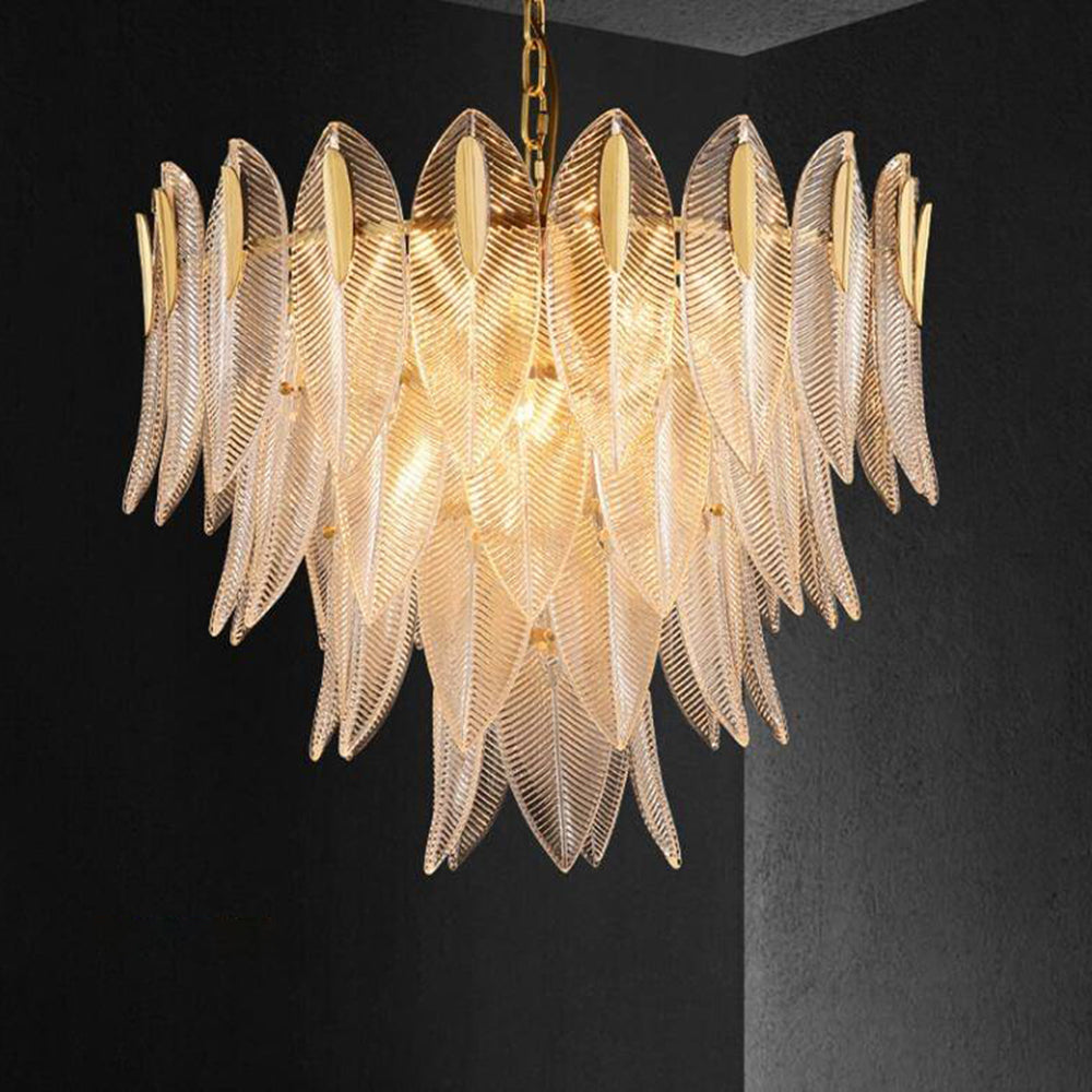 Marilyn Modern Gold Feather Chandelier, 3 Style