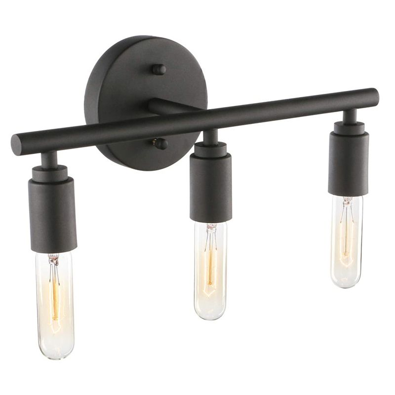 Alessio Modern Glass Vanity Wall Lamp, Black, Bathroom, 3/4 Light