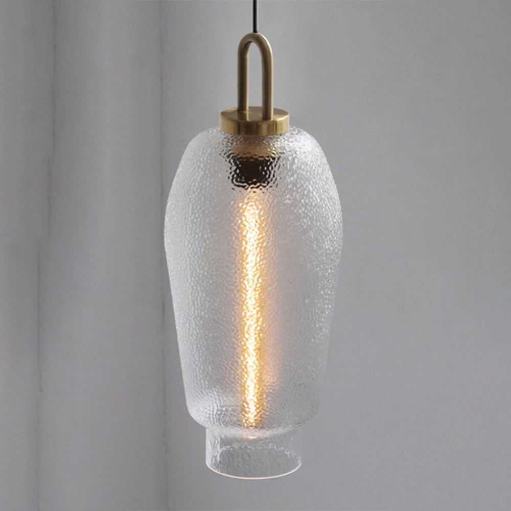 Hailie Minimalist Blown Frosted Clear Glass Pendant Light