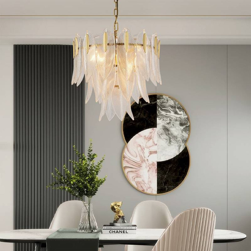 Marilyn Modern Gold Feather Chandelier, 3 Style