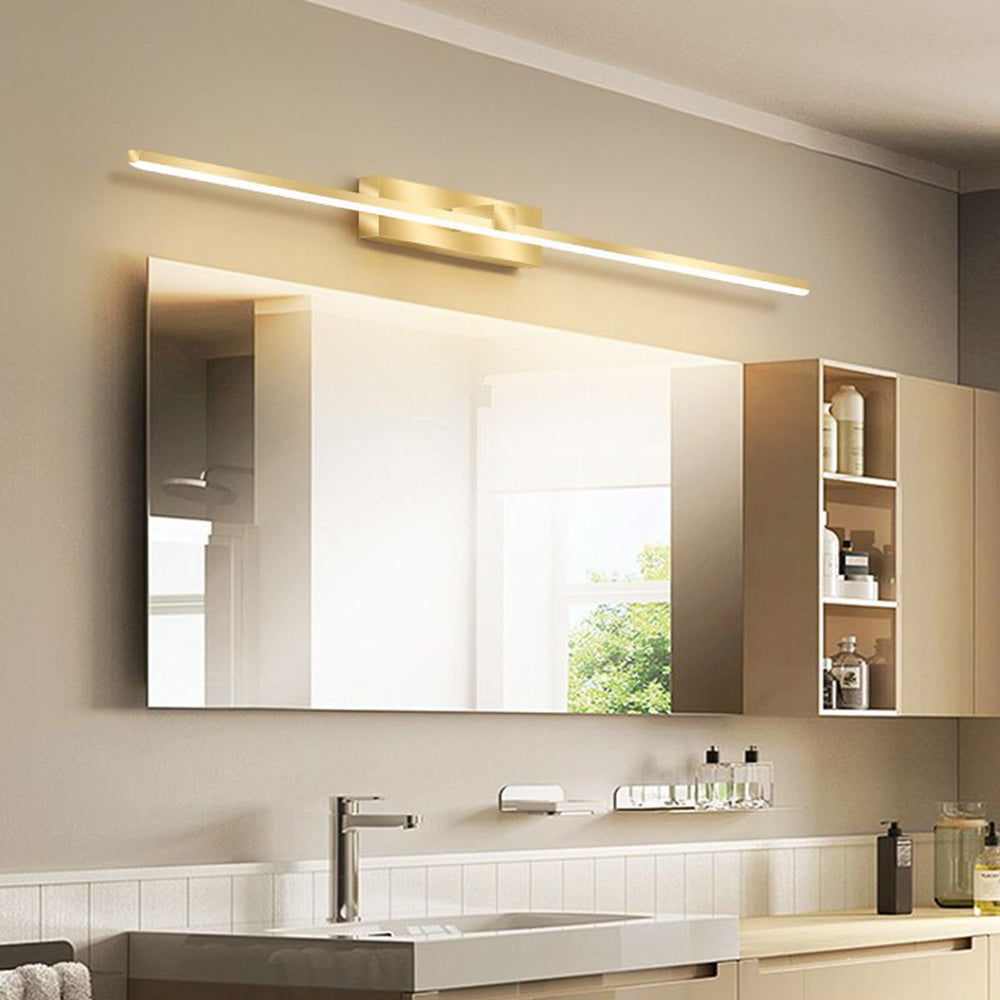 Leigh Modern Linear Golden Mirror Vanity Wall Lamp