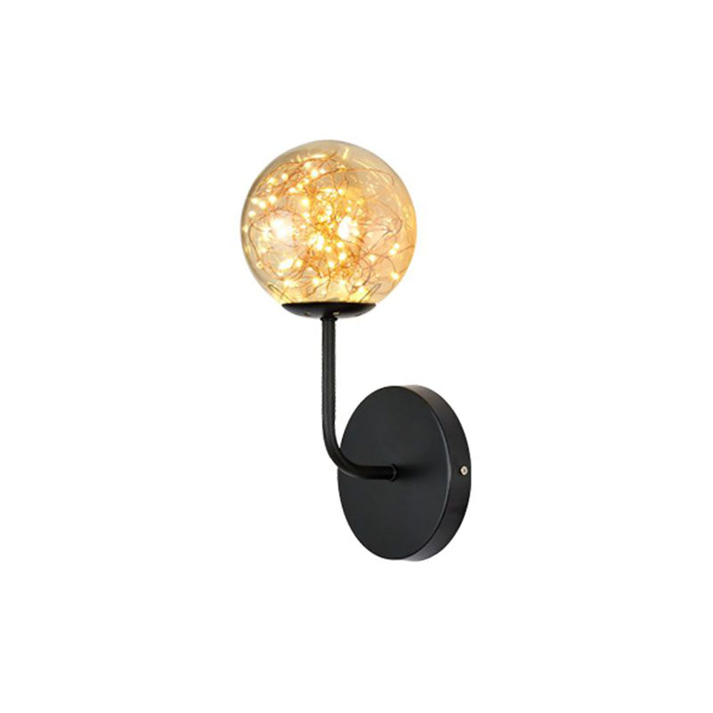 Valentina Wall Lamp Starry Globe Art Deco, Black/Gold, Bedroom