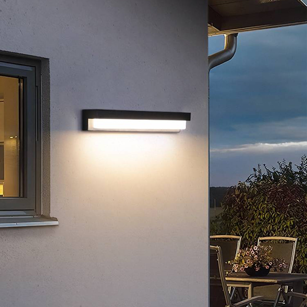 Orr Minimalist Solar Linear Acrylic Outdoor Wall Lamp, Black
