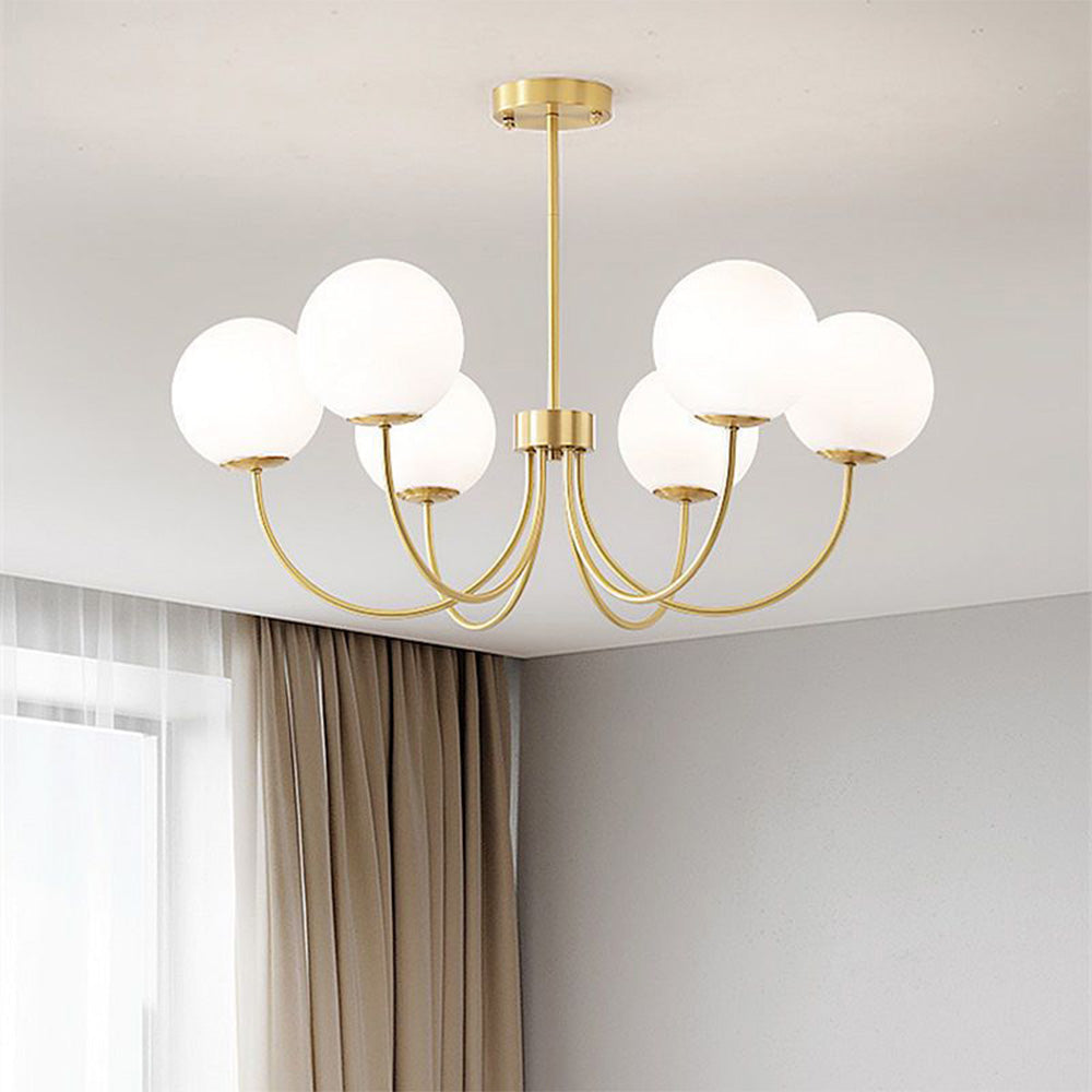 Valentina Modern Ball Bubble Metal/Glass Chandelier, Gold