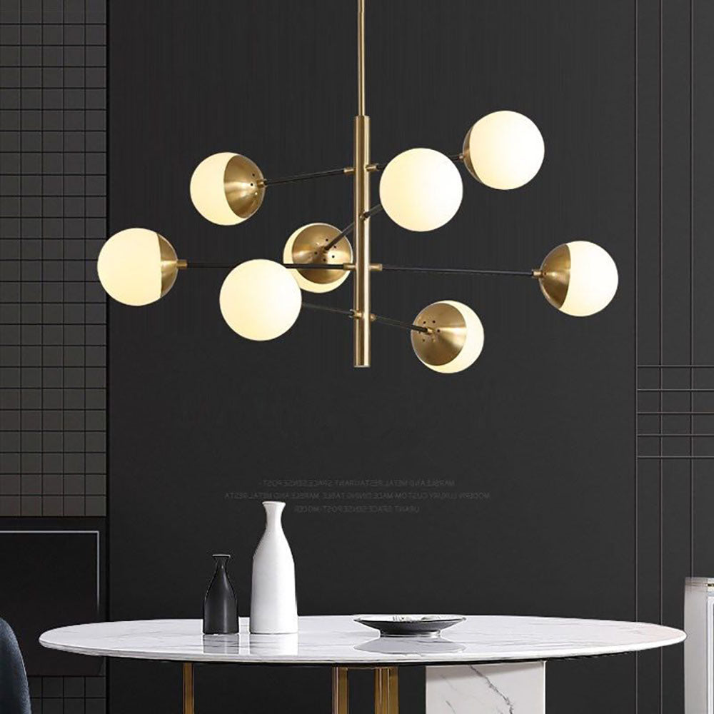 Valentina Nordic Multi Globe Metal/Glass Pendant Light, Gold