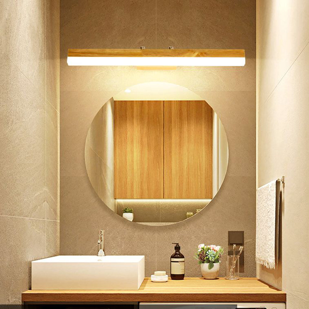 Ozawa Classic Metal/Wood Wall Lamp, Mirror Vanity, Bathroom