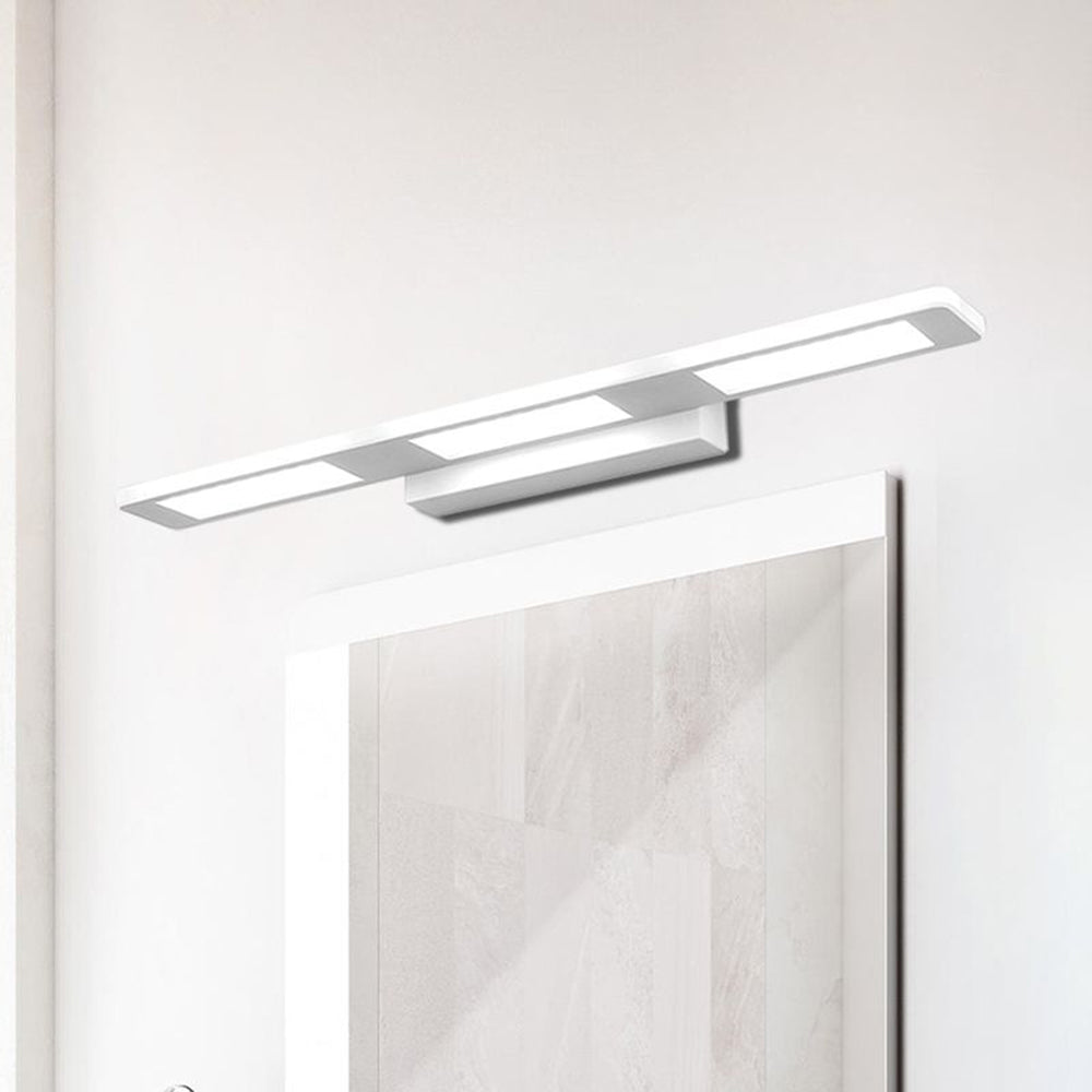 Leigh Modern Rectangular Metal/Acrylic Wall Lamp, White, Bathroom