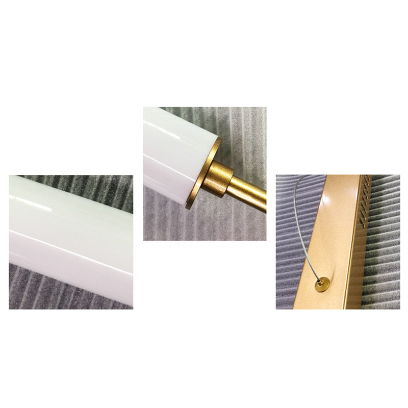 Edge Modern Minimalist rectangular Metal/Acrylic Pendant Light, Gold/Black