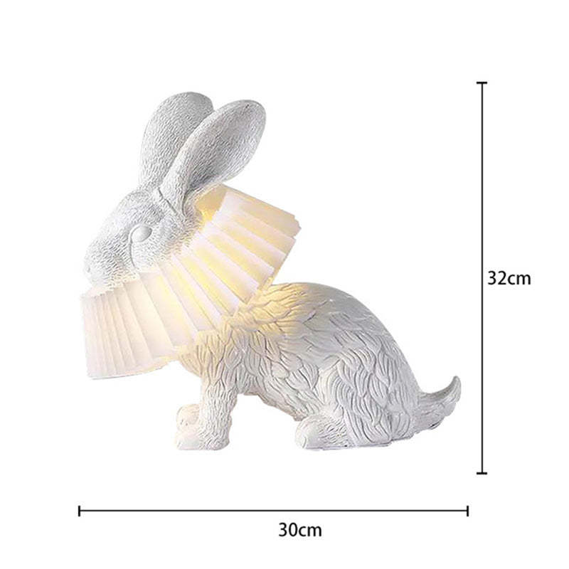 Alice Decorative Modern Rabbit Table Lamp White Resin Bedroom