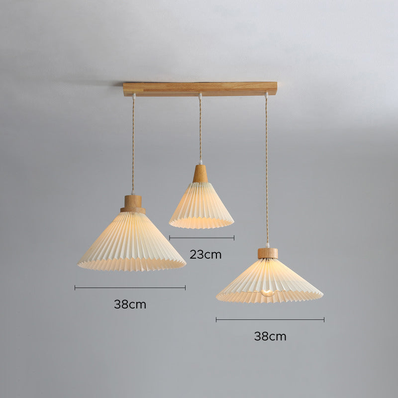 Ozawa Pendant Light Umbrella Shape Art, Wood, White, Bedroom