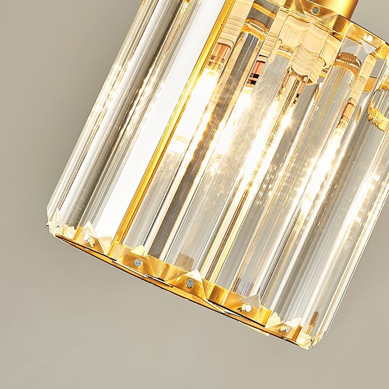 Herbert Modern Cluster Cylinder Glass Pendant Light, Black/Gold