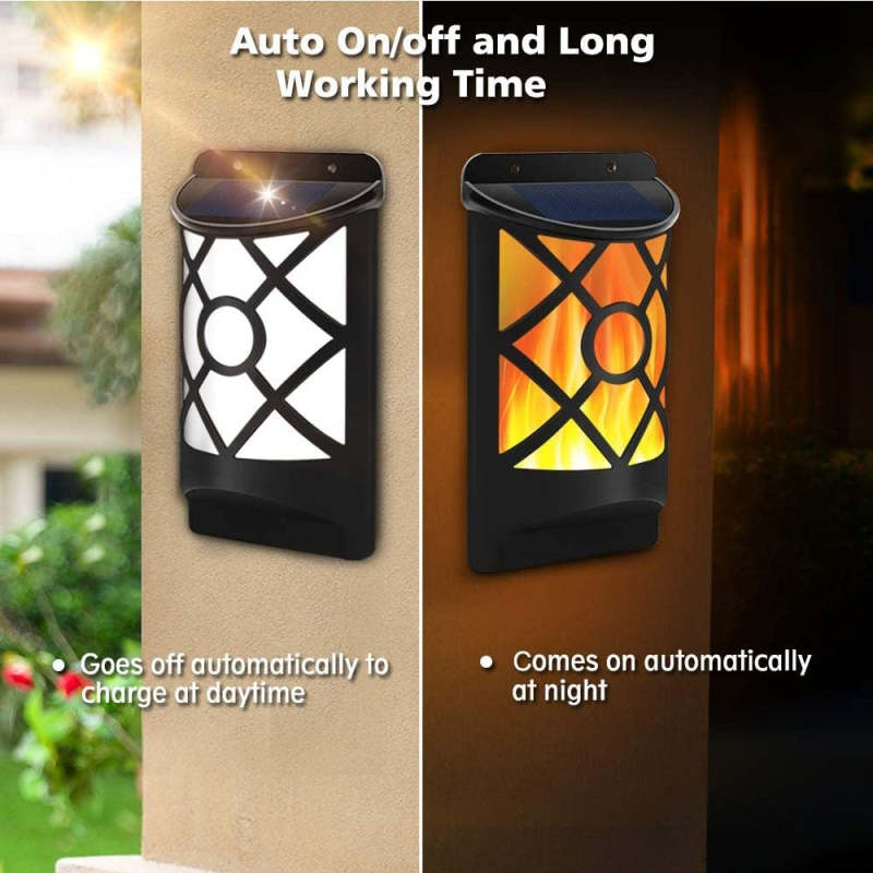 Waterproof LED Flickering Flame Solar Wall Lamp