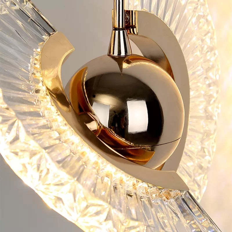 Kristy Nordic Luxury Fan Metal/Acrylic Pendant Light, Gold