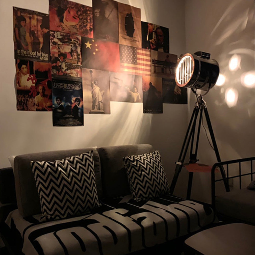 Salgado Retro Tripod Metal Floor Lamp, Silver, Bedroom/Study