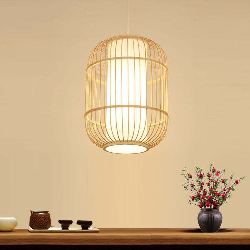 Muto Hand-Woven Knitted Rattan Bamboo Vintage Hanging Light Pendant Light