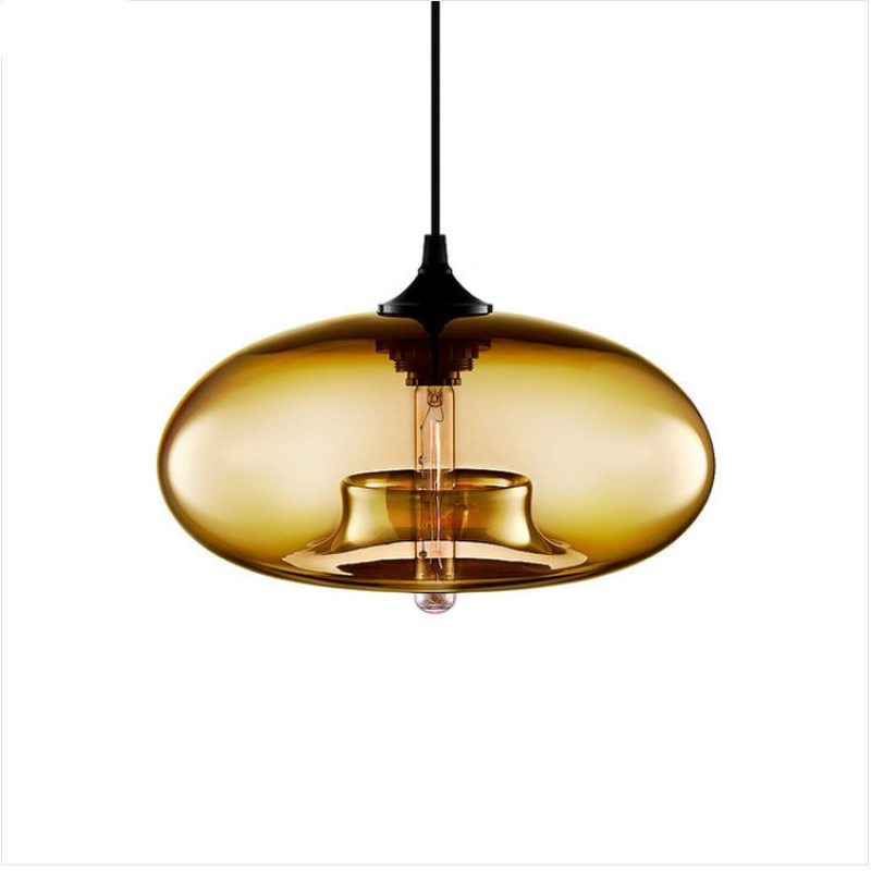 Hailie Modern Bread Shaped Glass Pendant Light, 6 Colour