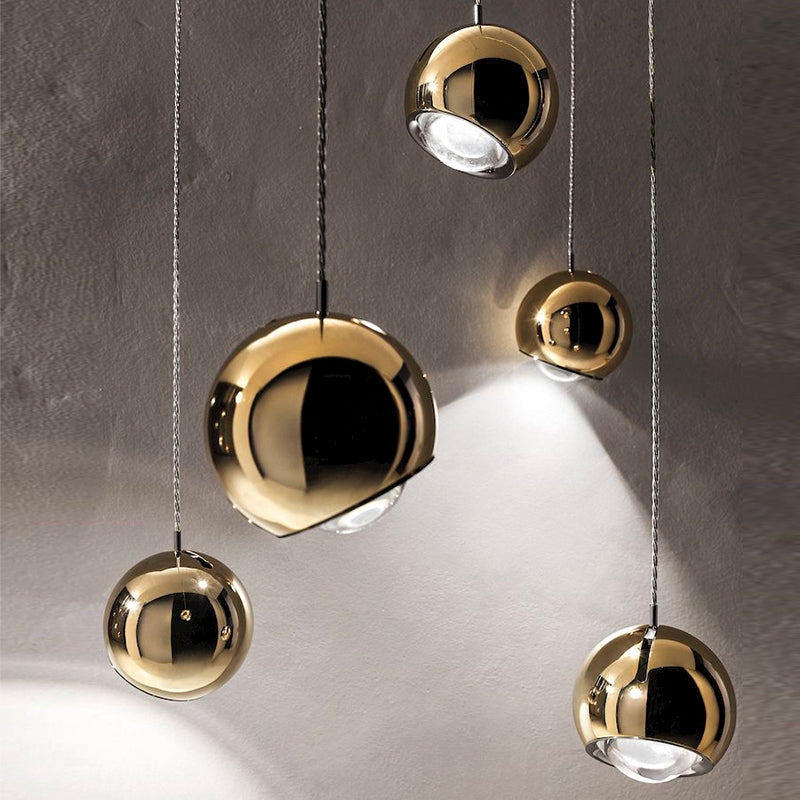Valentina Modern Lustrous Golden Metal Ball Pendant Light