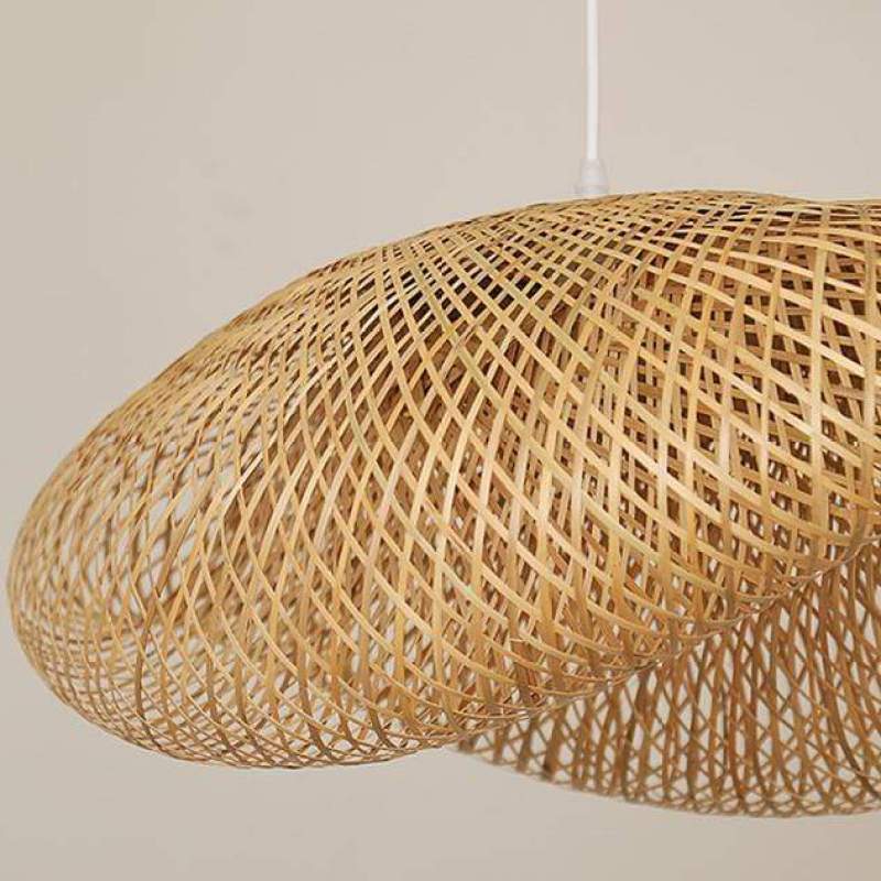 Muto Modern Pendant Light for Dining Room/Kitchen Island, Bamboo