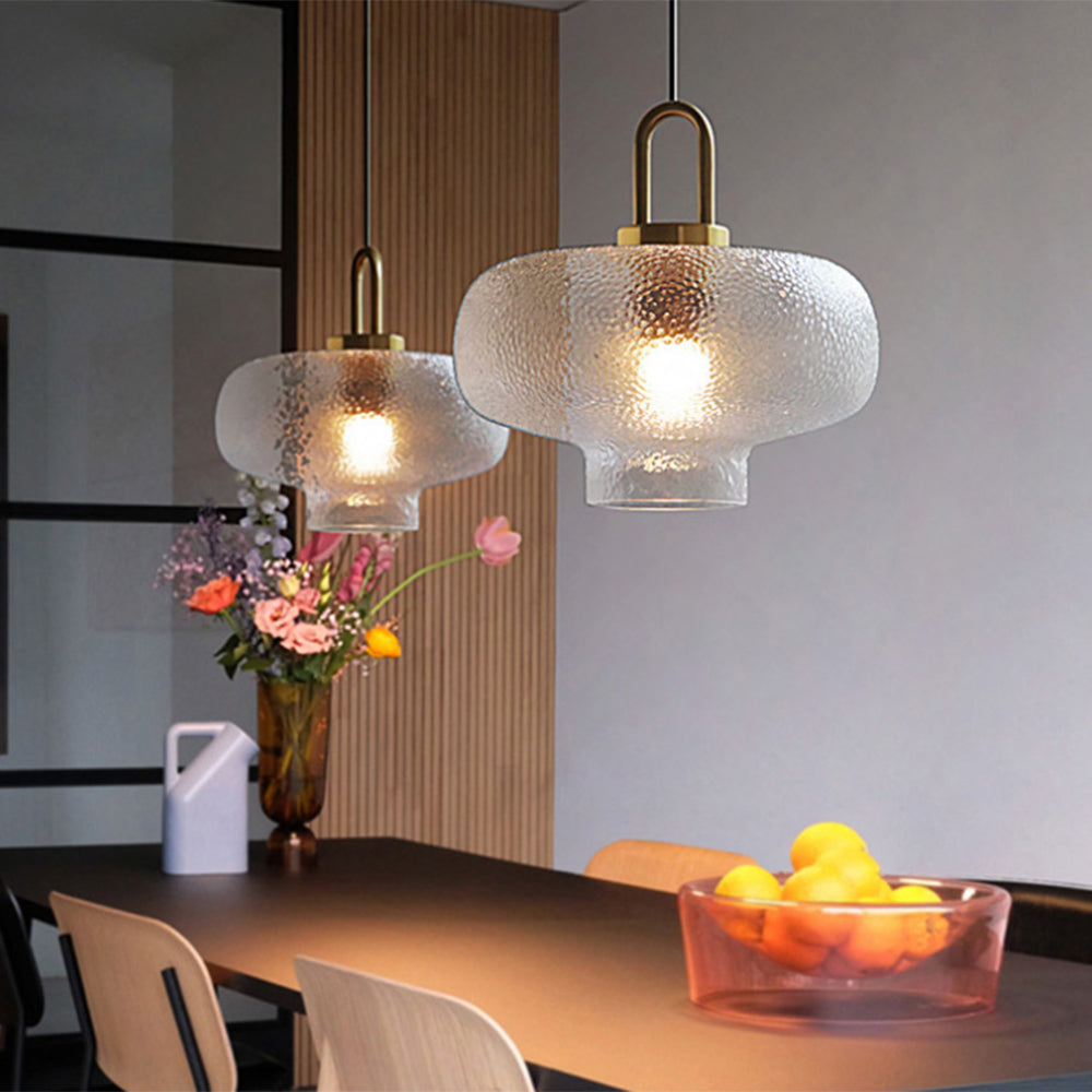 Hailie Minimalist Blown Frosted Clear Glass Pendant Light