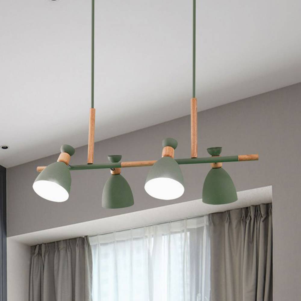 Morandi Nordic Multi Rope Wood Pendant Light, White/Green/Gray
