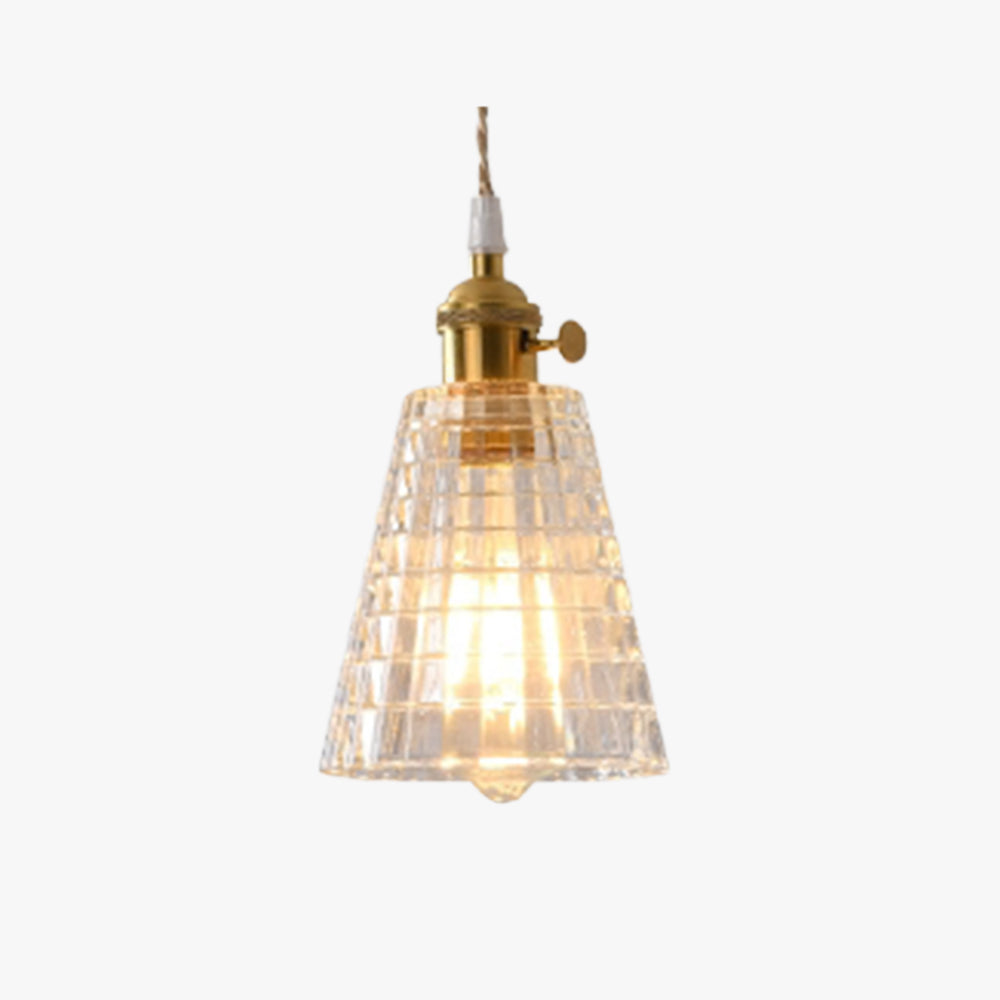 Hailie Art Deco Blown Brass & Glass Pendant Light, 7 Styles