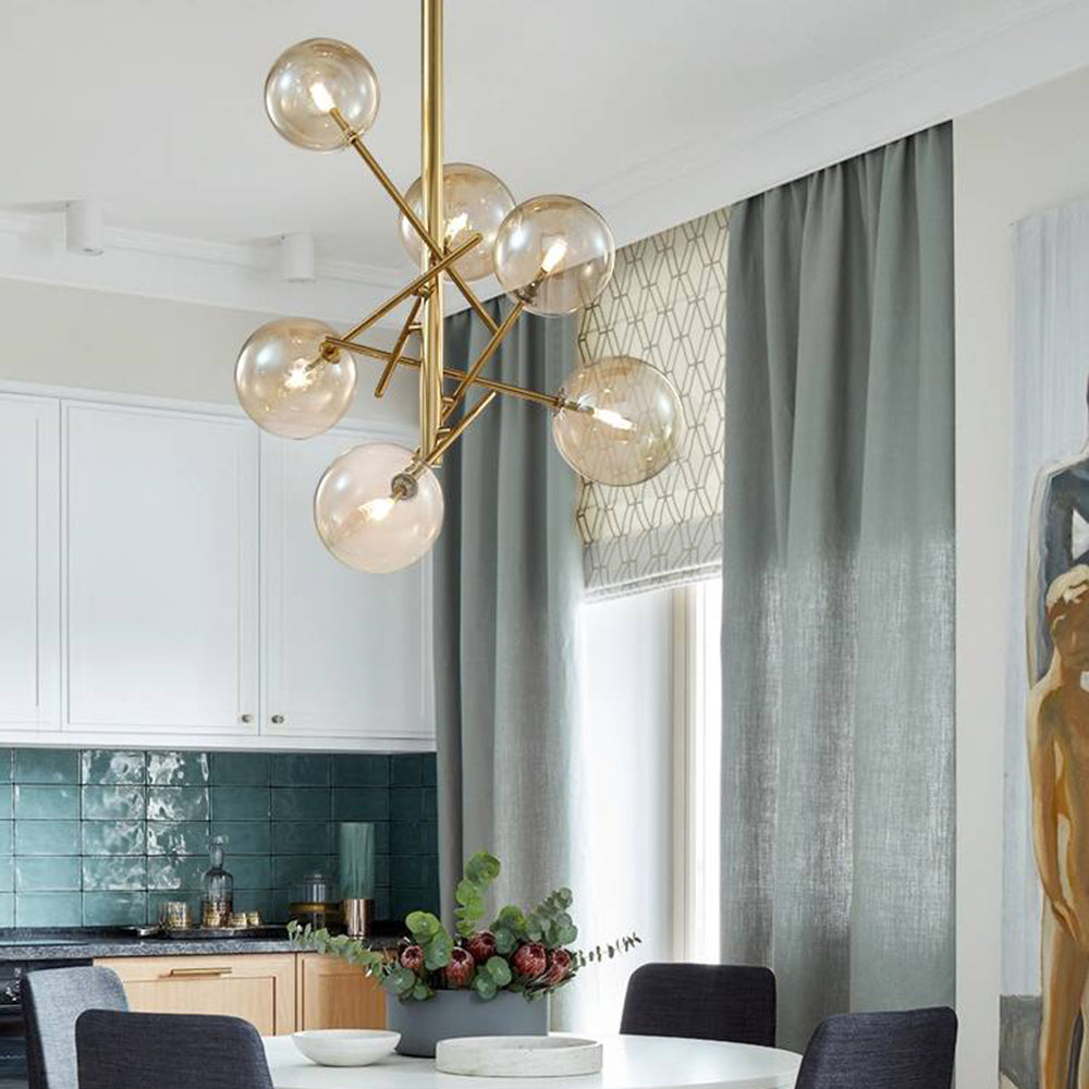 Valentina Bubble Branch Glass/Metal Chandelier, Kitchen/Dining Room