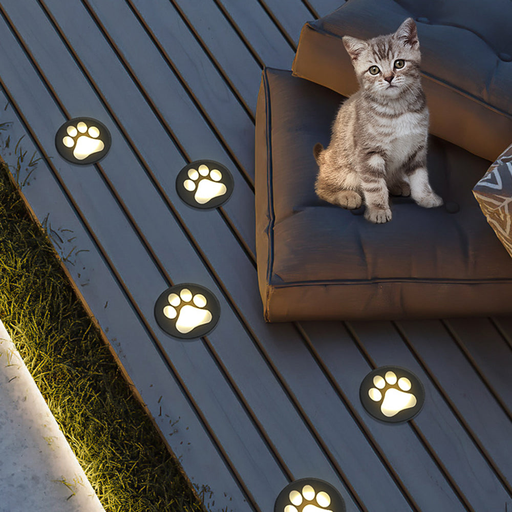 Minori Modern Cat Paw Metal/Acrylic Outdoor In Ground Light