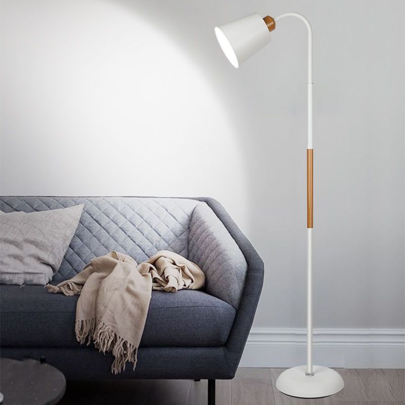 Eryn Floor Lamp Double Head Modern, Metal,Black/White, Bedroom