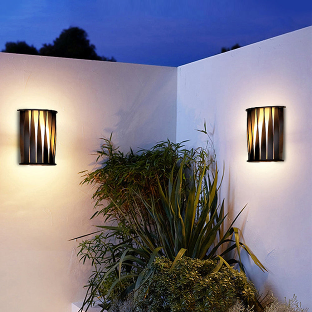 Orr Designer Semi-cylindrical Acrylic Outdoor Wall Lamp, Balck/White
