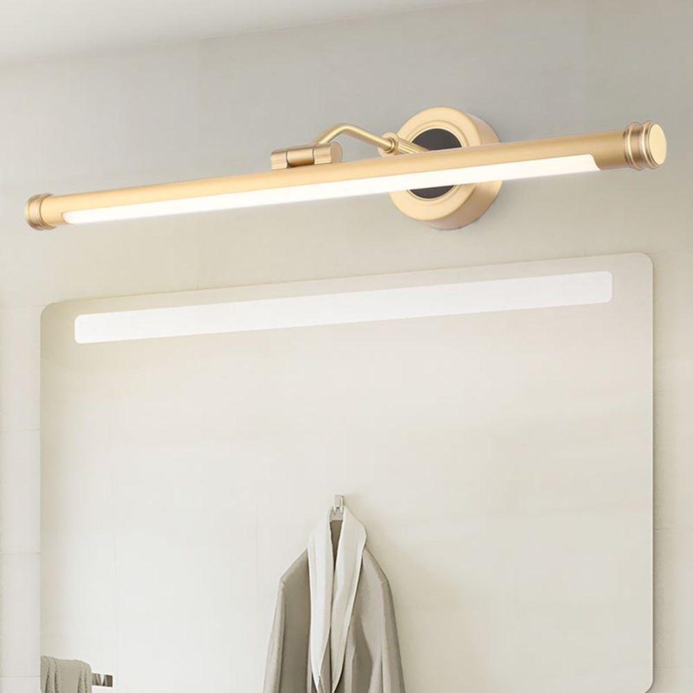 Leigh Vintage Linear Metal/Acrylic Wall Lamp, Brass, Bathroom