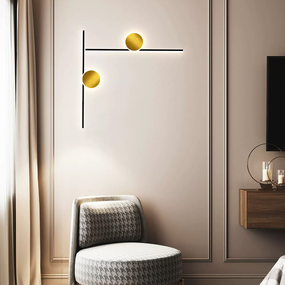 Emyr Modern Simple Circular Line Gold Acrylic Wall Lamp