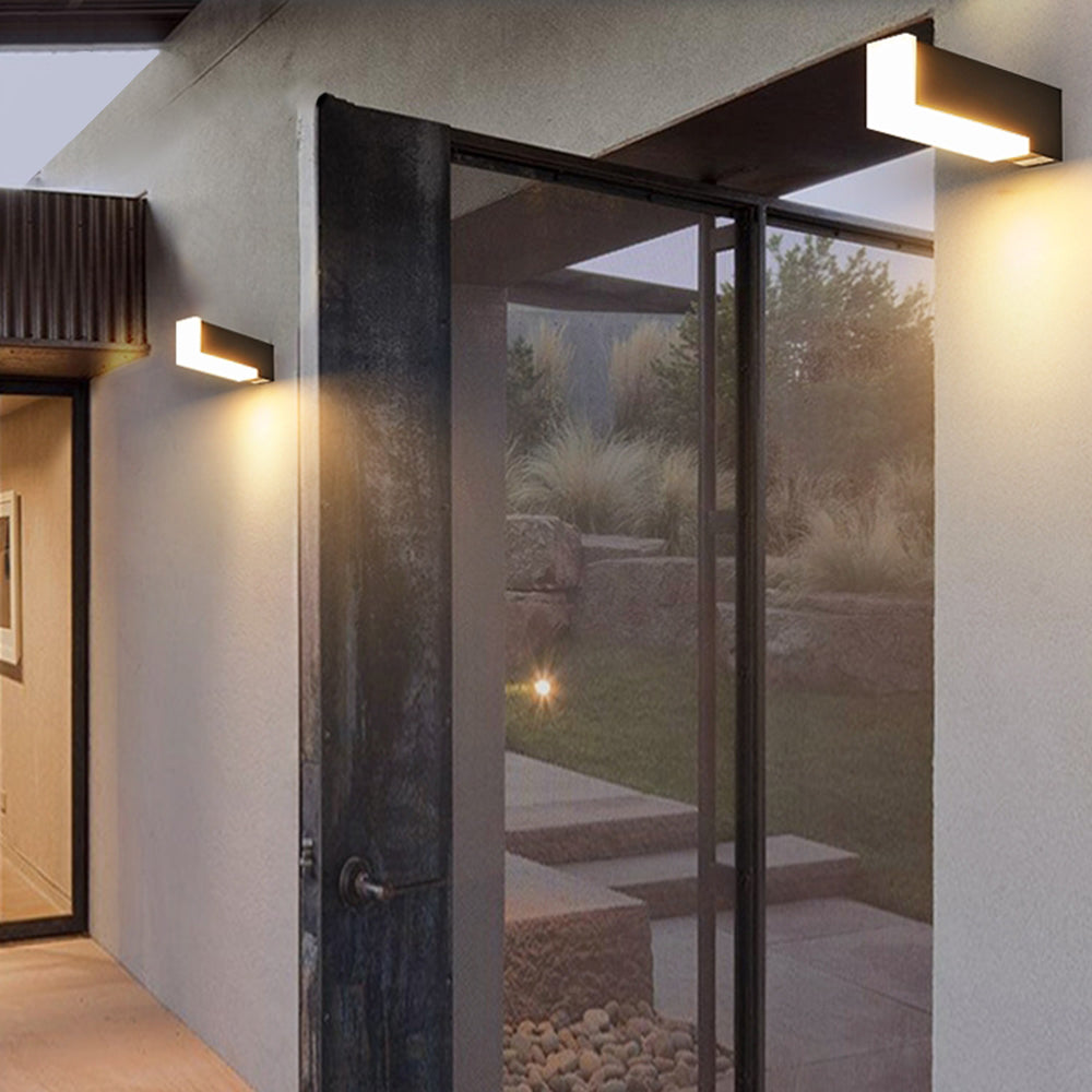 Orr Modern Geometric Acrylic Outdoor Wall Lamp, Black