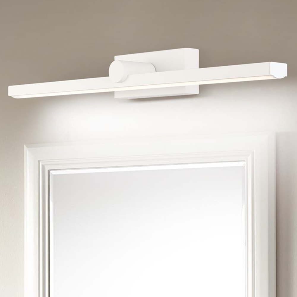 Leigh Nordic LinearMetal Mirror Front Vanity Wall Lamp, White