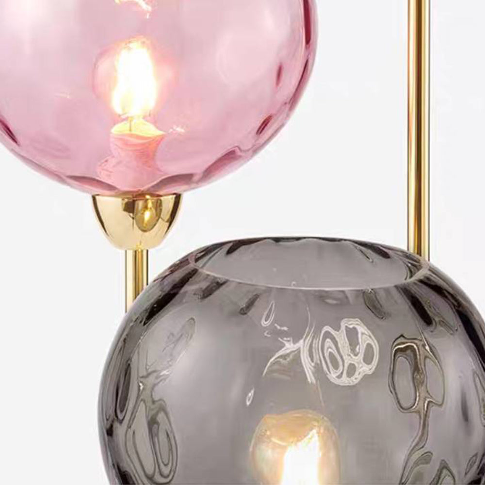 Hailie Designer Bubble Floor Lamp, Metal/Glass