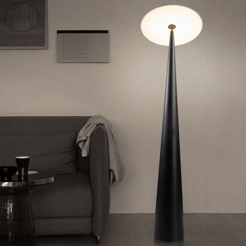 Salgado Modern Saucer Shaped Metal Floor Lamp,Black