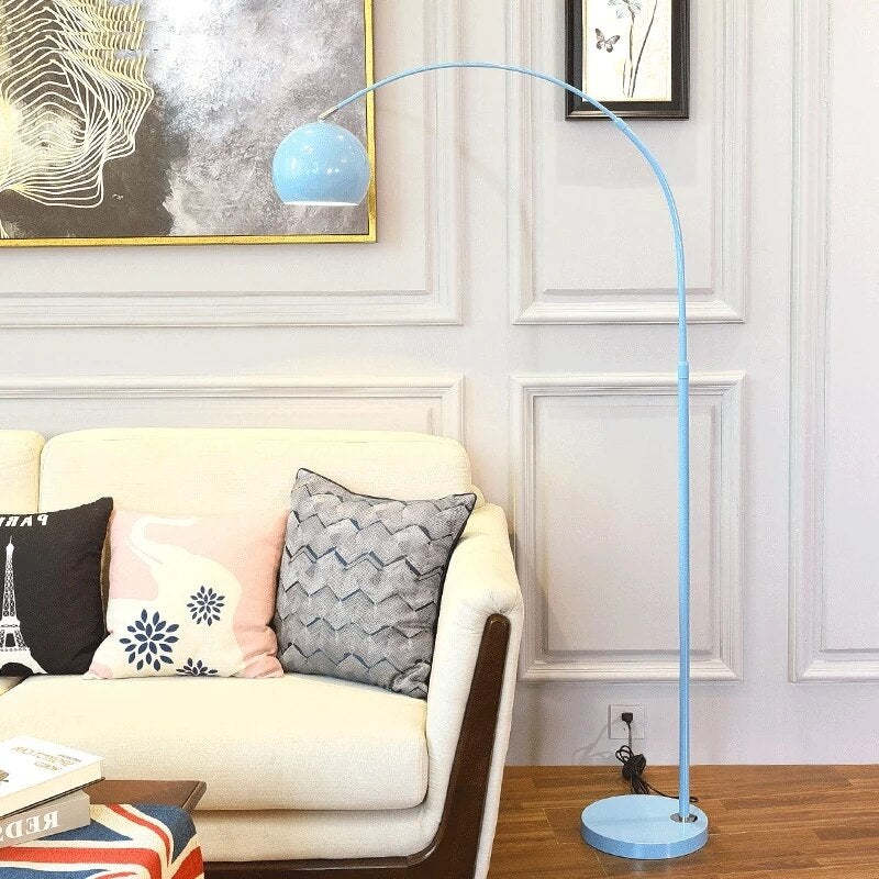 Macaron Modern Fishing 1 Light Arc Floor Lamp, Metal