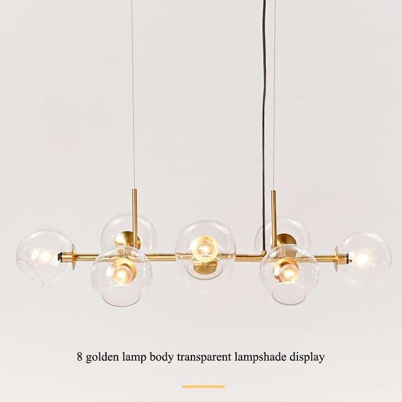 Valentina Modern Glass Globe Bubble Pendant Light Black/Gold