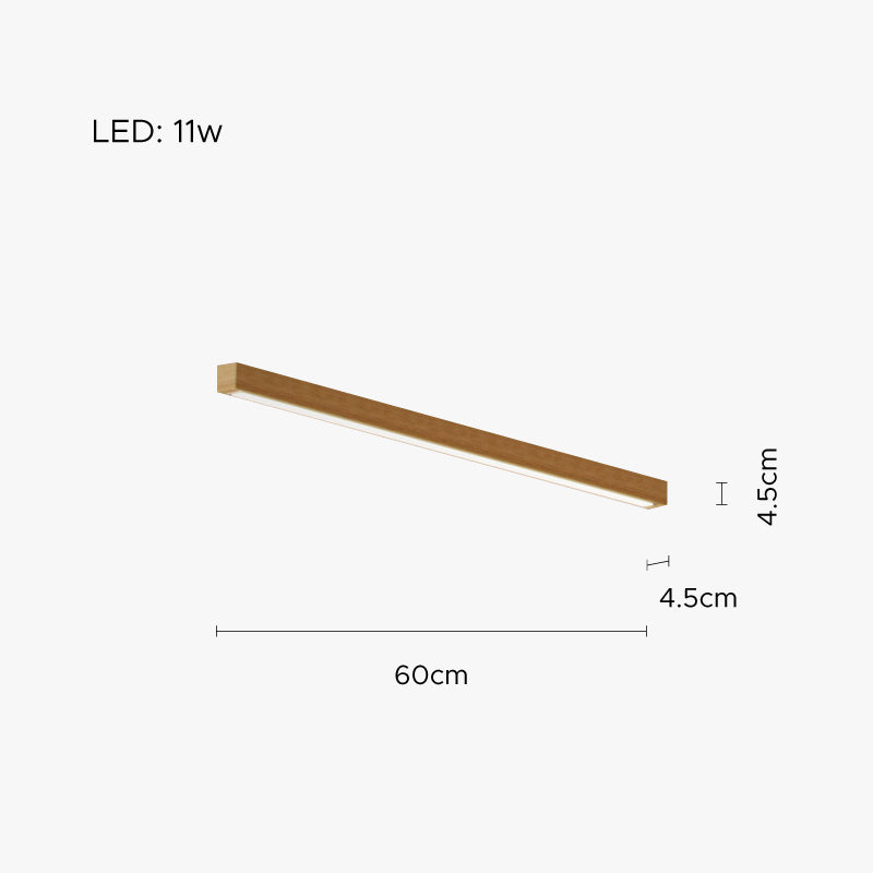 Edge Linear Ceiling Light, Wood, 23.6"/39.4"